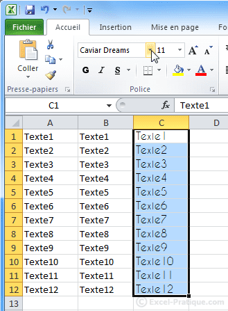 formation excel